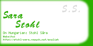 sara stohl business card